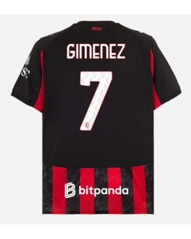 Billige Fotballdrakt AC Milan Santiago Gimenez #7 Replika Hjemmedrakt 2025-26 Kortermet Billige Fotballdrakt AC Milan Santiago Gimenez #7 Replika Hjemmedrakt 2025-26 Kortermet